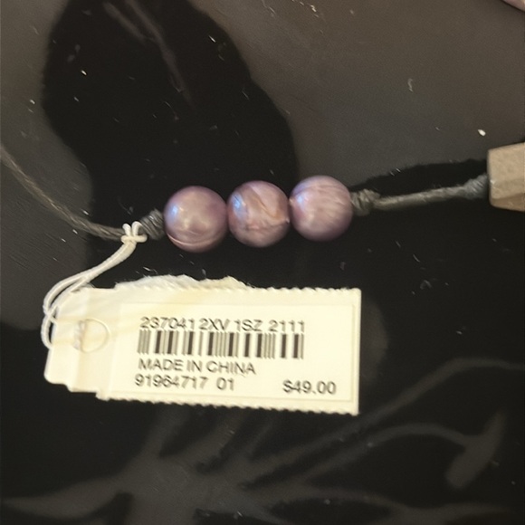 J.Jill Purple Stone Station Necklace Cord Adjustable - Picture 6 of 7